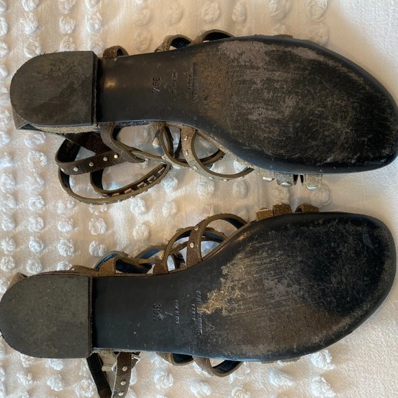Saint Laurent Studded Gladiator Sandals in Camo Suede - Size 39.5 - Picture 7 of 7